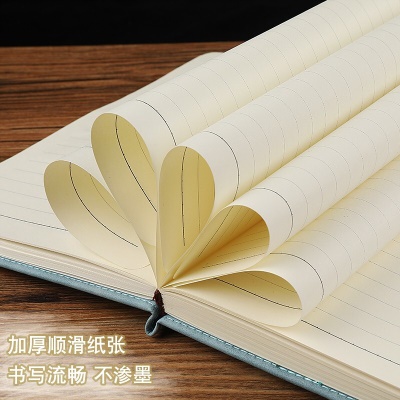 简勋（JIANXUN） a5笔记本子简约加厚皮面商务记事本工作会议日记学生记录本可定制LOGO礼盒 A5浅蓝【单本款】